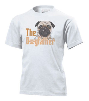 Koszulka dziecięca The Godfather pies mops pug L Biały