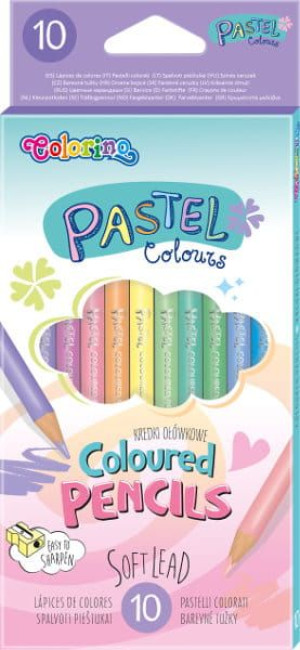 Kredki ołówkowe okrągłe pastelowe 10 kolorów - Colorino Kids