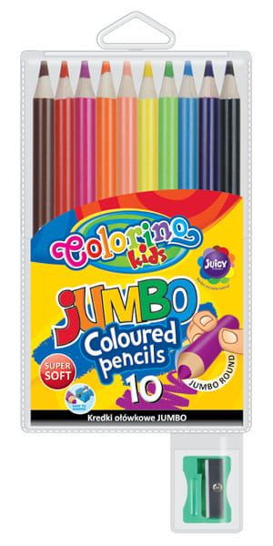 Kredki ołówkowe okrągłe Jumbo 10 kolorów + temperówka - Colorino Kids