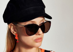 Polariss 857 BR - Damskie okulary przeciwsłoneczne polaryzacyjne kocie bryo