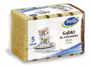 Gąbki do zmywania z miedzią duże 5szt Stella