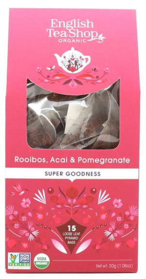 Herbata English Tea Shop Rooibos, Acai & Pomegranate 30g – 15 piramidek