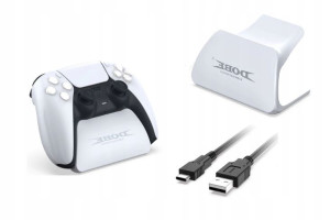 Ps5 Stojak Uchwyt Ładowarka Do Pada + Usb C Biały