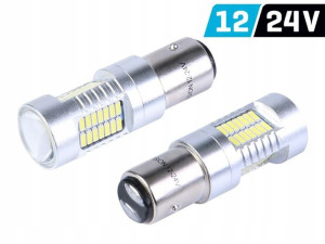 Żarówka P21/5w Bay15d 12/24v Led Canbus Soczewka
