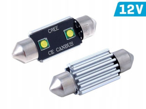 Żarówka SV8.5 36mm 12V 2x 3535 SMD LED CANBU biała