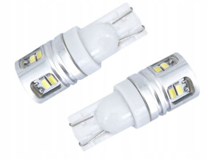 Żarówki W5w T10 Smd Led Alu Oprawka Biała 12v 2szt