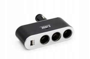 Rozgałęziacz Gniazda Zapalniczki 3 Wejścia + Usb
