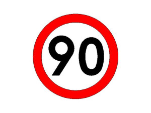 Nalepka Odblaskowa Naklejka Limit Prędkości 90km/h