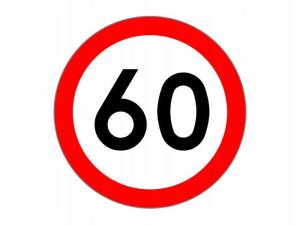 Nalepka Odblaskowa Naklejka Limit Prędkości 60km/h