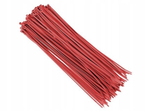 Opaski kablowe nylonowe 300x3,6 mm czerwone 100szt