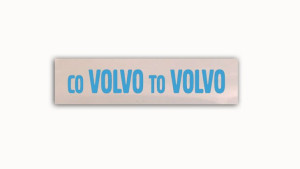 Wycinana naklejka CO VOLVO TO VOLVO błękitna