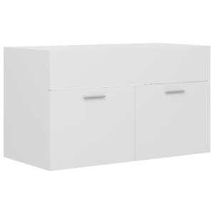 Szafka pod umywalkę, biała, 80x38,5x46 cm, płyta wiórowa