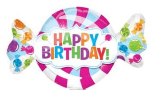 Balon 18" Cukierek Happy Birthday