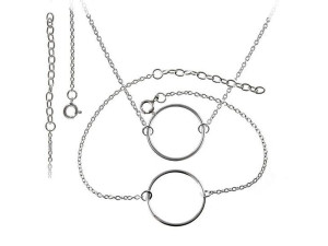 Rodowany Komplet Celebrytka Kółka Circle Ring