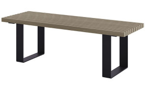 Antracytowa ławka ogrodowa bez oparcia 150cm - Erika 2X