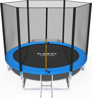 Trampolina ogrodowa dla dzieci 252cm FUNFIT z siatką zewnętrzną i drabinką