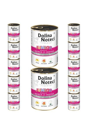 Pakiet Dolina Noteci Premium Serca Indyka Junior 12 x 400 g