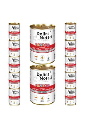 Pakiet Dolina Noteci Premium Serca Wołowe Junior 12 x 400 g