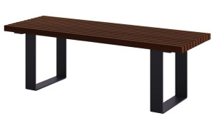 Ławka miejska bez oparcia 150cm palisander - Erika 2X