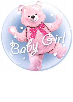 Balon W Balonie Baby Girl Miś Różowy 59x69cm
