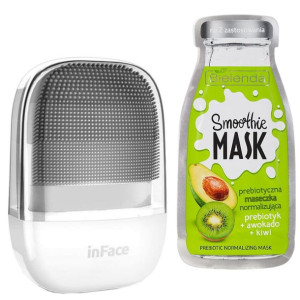 inFace Szczoteczka soniczna do twarzy SZARA + MASKA AWOKADO KIWI