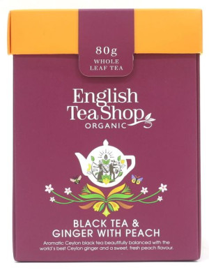Herbata English Tea Shop Black Tea & Ginger with Peach – herbata sypana 80g