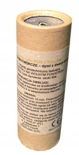 GRANAT DYMNY Z ZAWLECZKĄ RDG-2 YELLOW, ŻÓŁTA - dwustronna świeca dymna