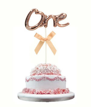Topper Na Tort One Gold Rose 19cm