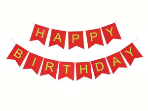 Girlanda Czerwona Happy Birthday 1,5m