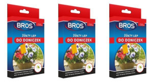 Żółty lep do doniczek na ziemiórki BROS 30 szt