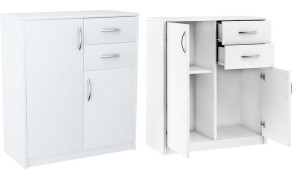 Komoda Salon K020 2 Szuflady Półka Kolor Biały 74cm