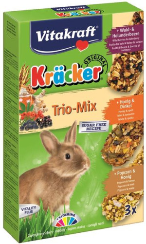 VITAKRAFT KRACKER kolba dla królika popcorn, miód i owoce leśne 3szt