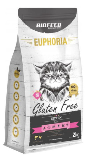 BIOFEED EUPHORIA KITTEN Gluten Free karma dla kociąt z drobiem i łososiem 2
