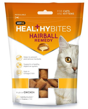 Vetiq Przysmaki dla kotów i kociąt Kule włosowe Healthy Bites Hairball Reme