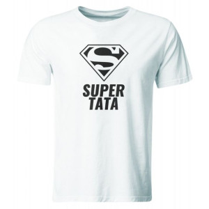 Koszulka Super Tata, Prezent Na Dzień Ojca, Biała, Roz. L