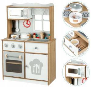 Drewniana kuchnia kuchenka zestaw Ecotoys