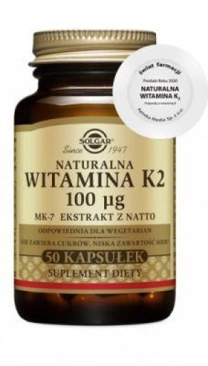 SOLGAR Witamina K2 naturalna, 50 kaps
