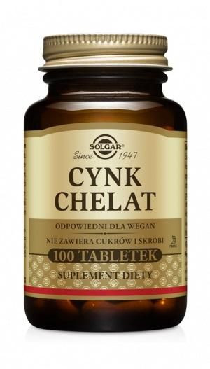 SOLGAR Cynk chelat aminokwasowy 100 tabl