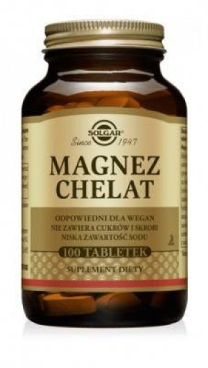 SOLGAR Magnez chelat aminokwasowy, 100 tabl