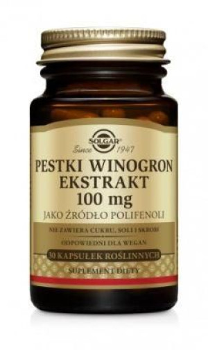 SOLGAR Pestki z Winogron ekstrakt kaps*30