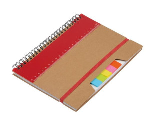 Notes RULERZ, naturalny, czerwony