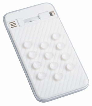 Powerbank OCTOPUS, biały, srebrny