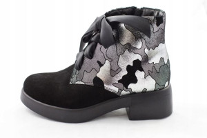 Botki Lc 5153 Czarny Srebrny Moro Filc R39