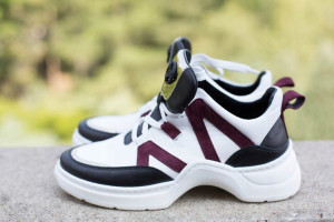 Półbuty Sneakersy Nessi 19645 biały bordo R39