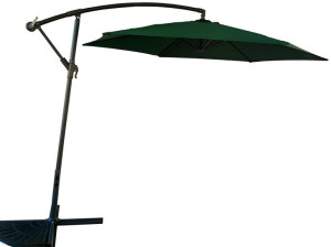 Parasol ogrodowy 300cm składany na wysięgniku zielony