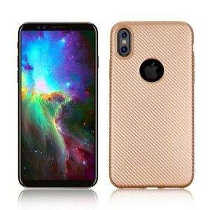 Etui Carbon Fiber iPhone X złoty/gold