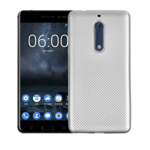 Etui Carbon Fiber Nokia 5 srebrny /silver