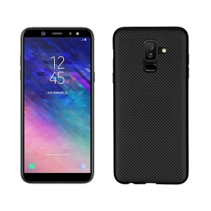 Etui Carbon Fiber Samsung A6 Plus 2018 czarny/black
