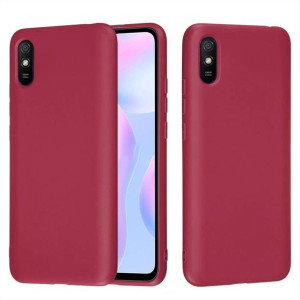 Etui XIAOMI REDMI 9A Silicone case elastyczne silikonowe bordowe