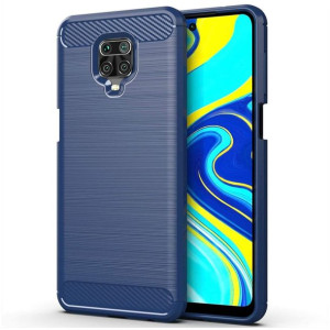 Carbon Case Etui do Xiaomi Redmi Note 9S 9 Pro Niebieskie